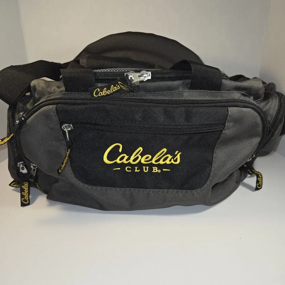 Cabela's Club Catch All Gear Bag, Gray And Black Many Pockets Shoulder Strap